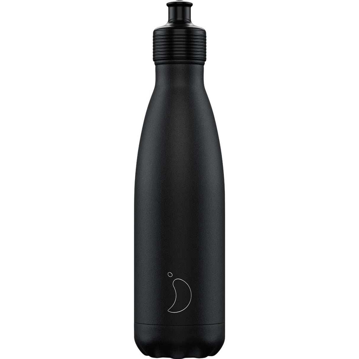 Chilly's 500ml Sports Water Bottle - Monochrome Black