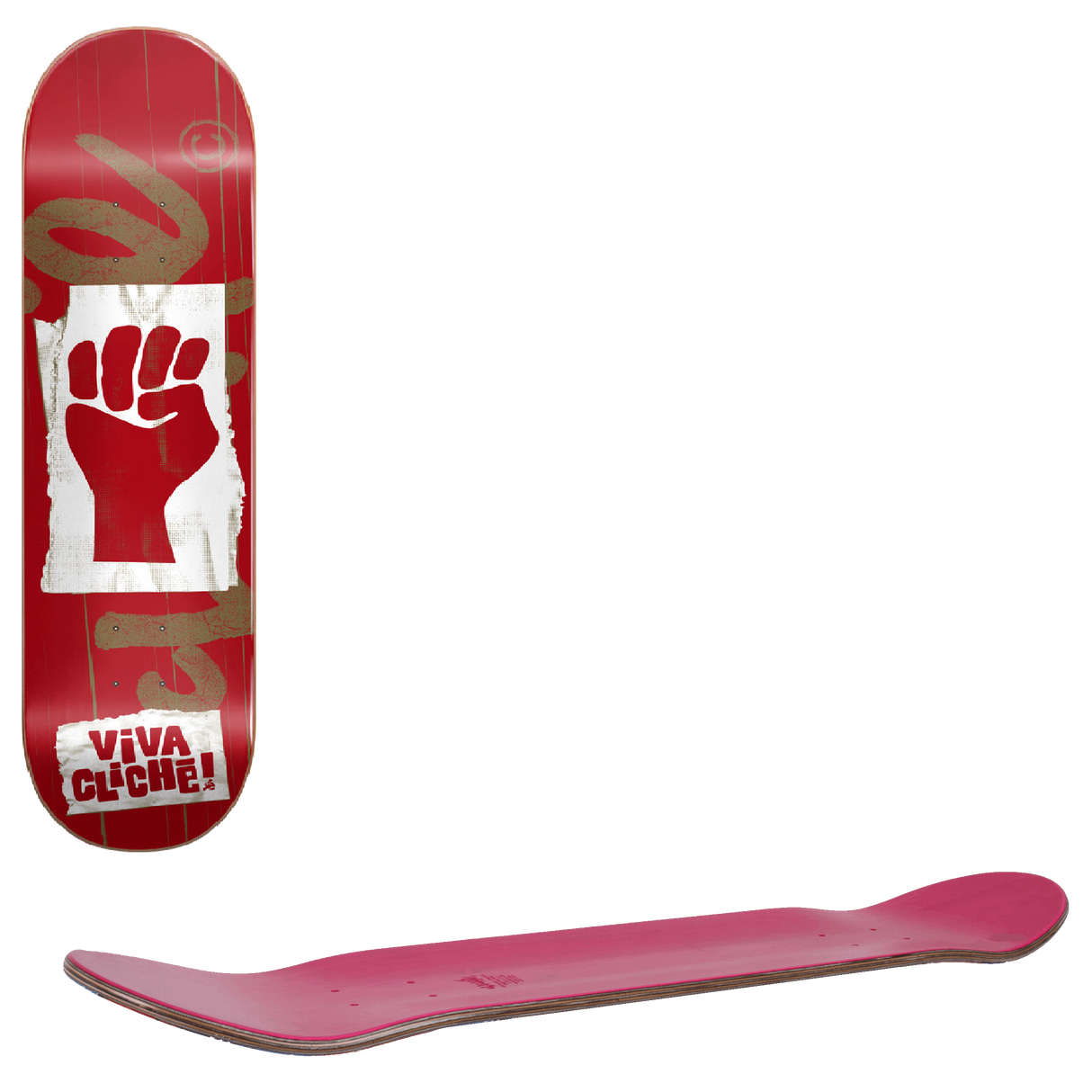 Cliche Viva Cliche Skateboard Deck - Red/Gold 8"