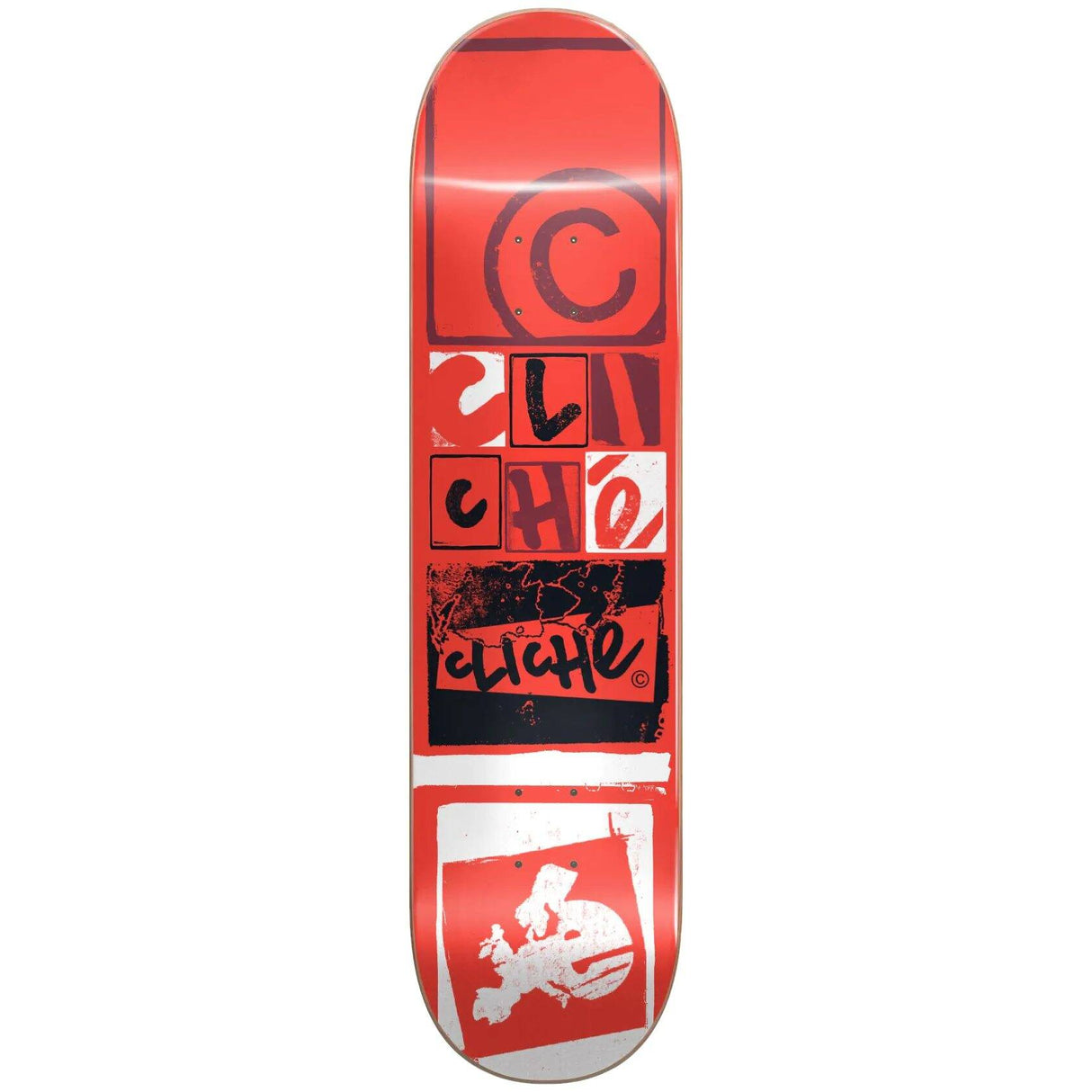 Cliche Letter Press RHM Complete Skateboard - Red 8.375''