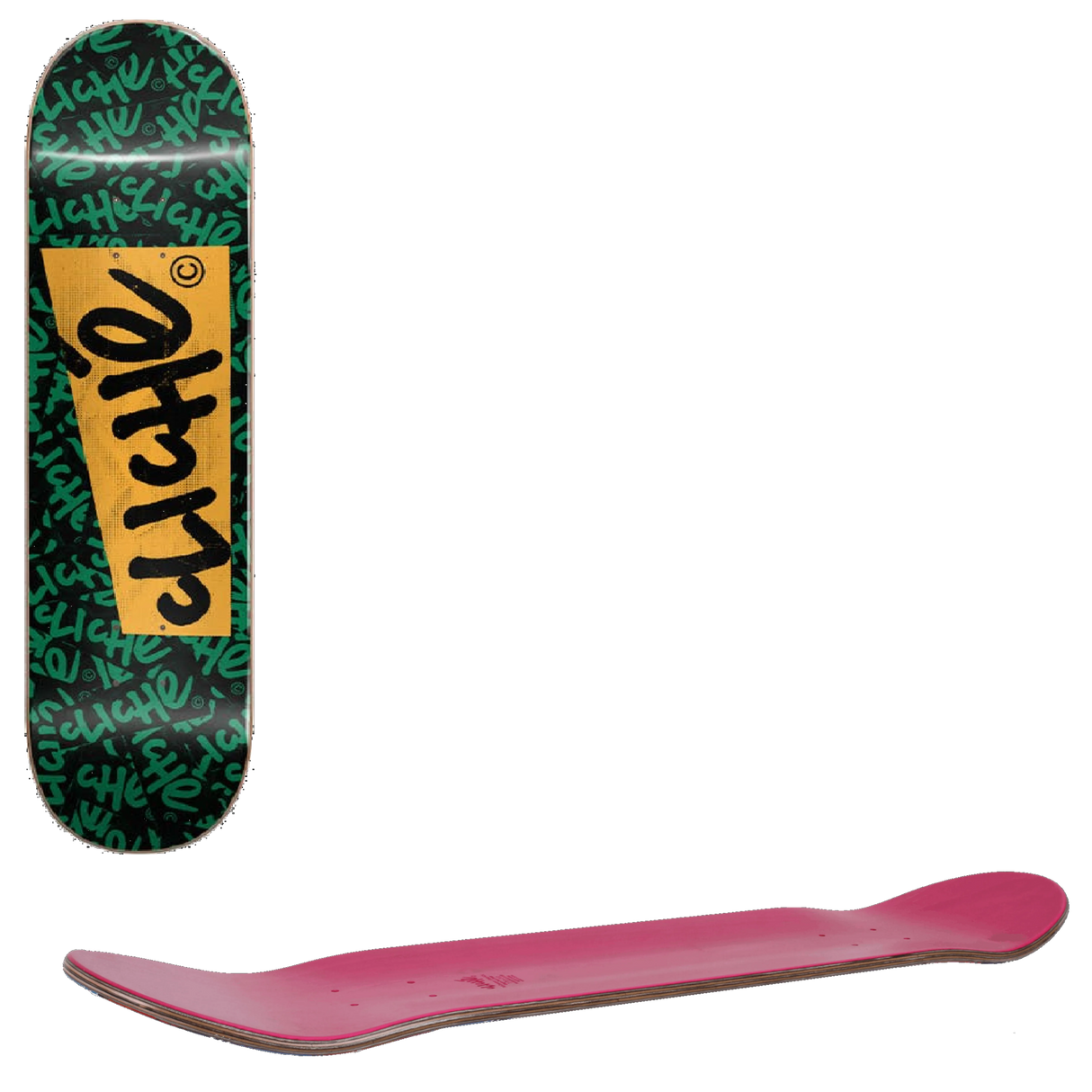 Cliche Paper RHM Skateboard Deck - Green 8.25''