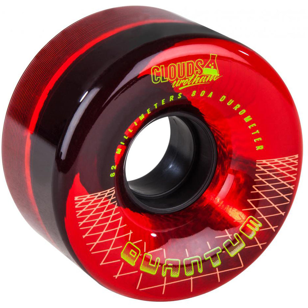 Clouds Urethane Quantum 62mm Roller Skate Wheels - Clear/Red
