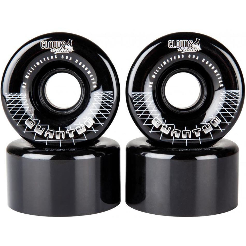 Clouds Urethane Quantum 62mm Roller Skate Wheels - Black/Silver