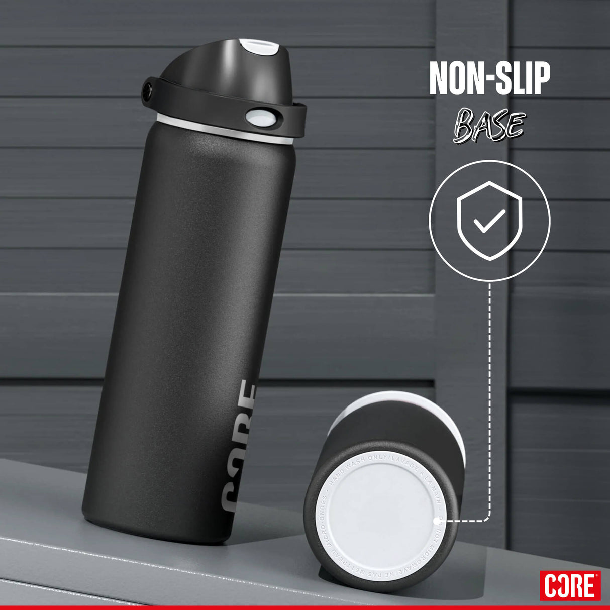 CORE Insulated Dual Spout 750ml Water Bottle - Black
