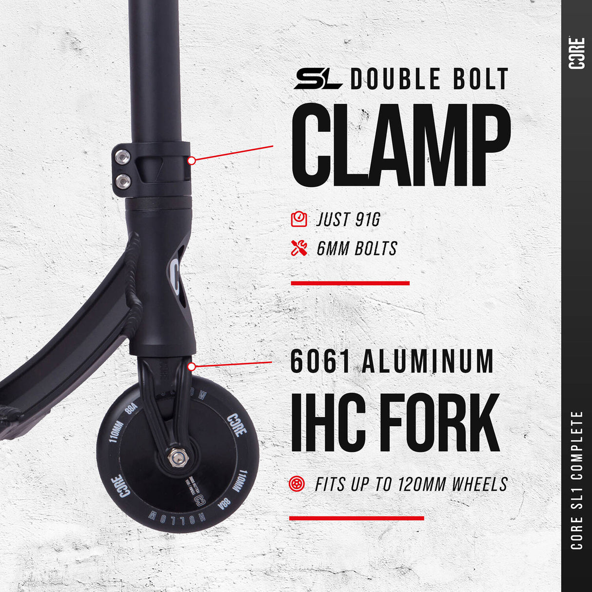 CORE SL1 (Super Light) Stunt Scooter - Black