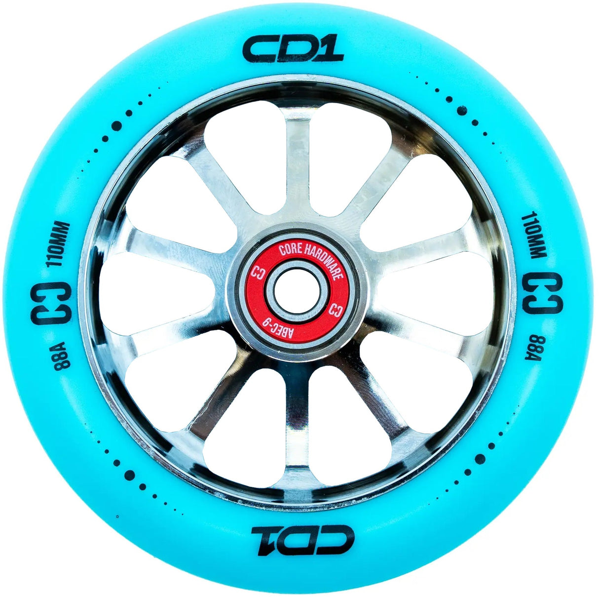 CORE CD1 110mm Scooter Wheel - Blue/Chrome