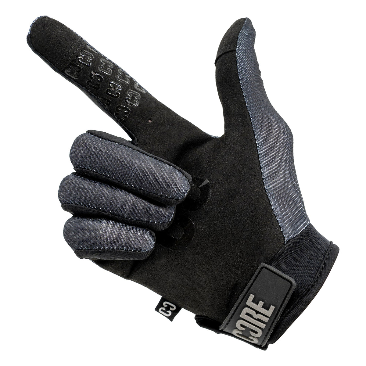 CORE Pro-Fit Velcro Protective Gloves - Reflective Black