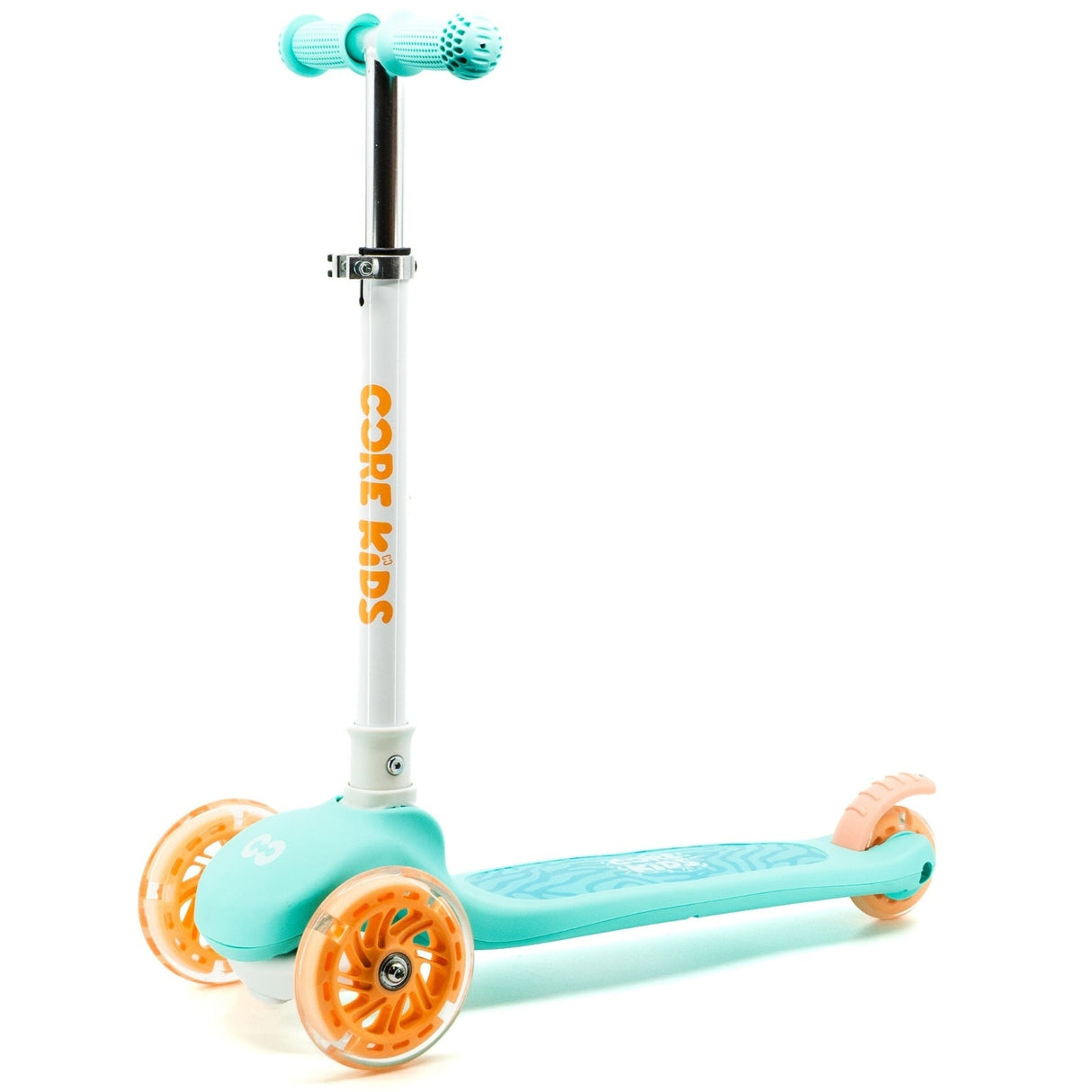CORE Kids Foldy Light Up Folding Scooter - Teal/Peach