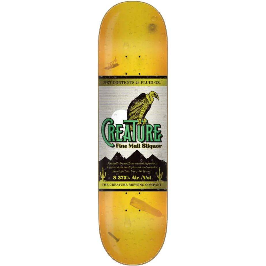Creature Malt Sliquor Skateboard Deck - Yellow 8.375''