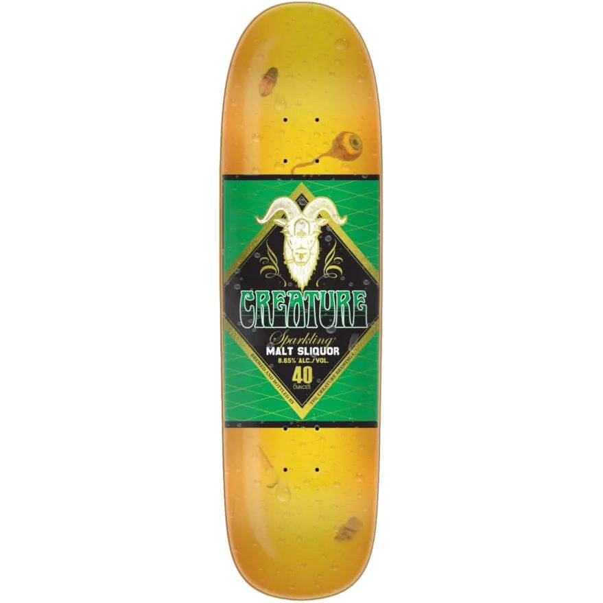 Creature Malt Sliquor Skateboard Deck - Yellow 8.65''