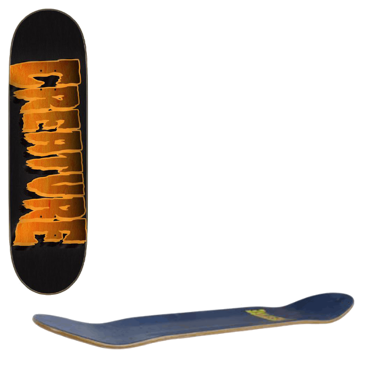 Creature Logo Outline Stumps Skateboard Deck - Black/Orange 8.8''