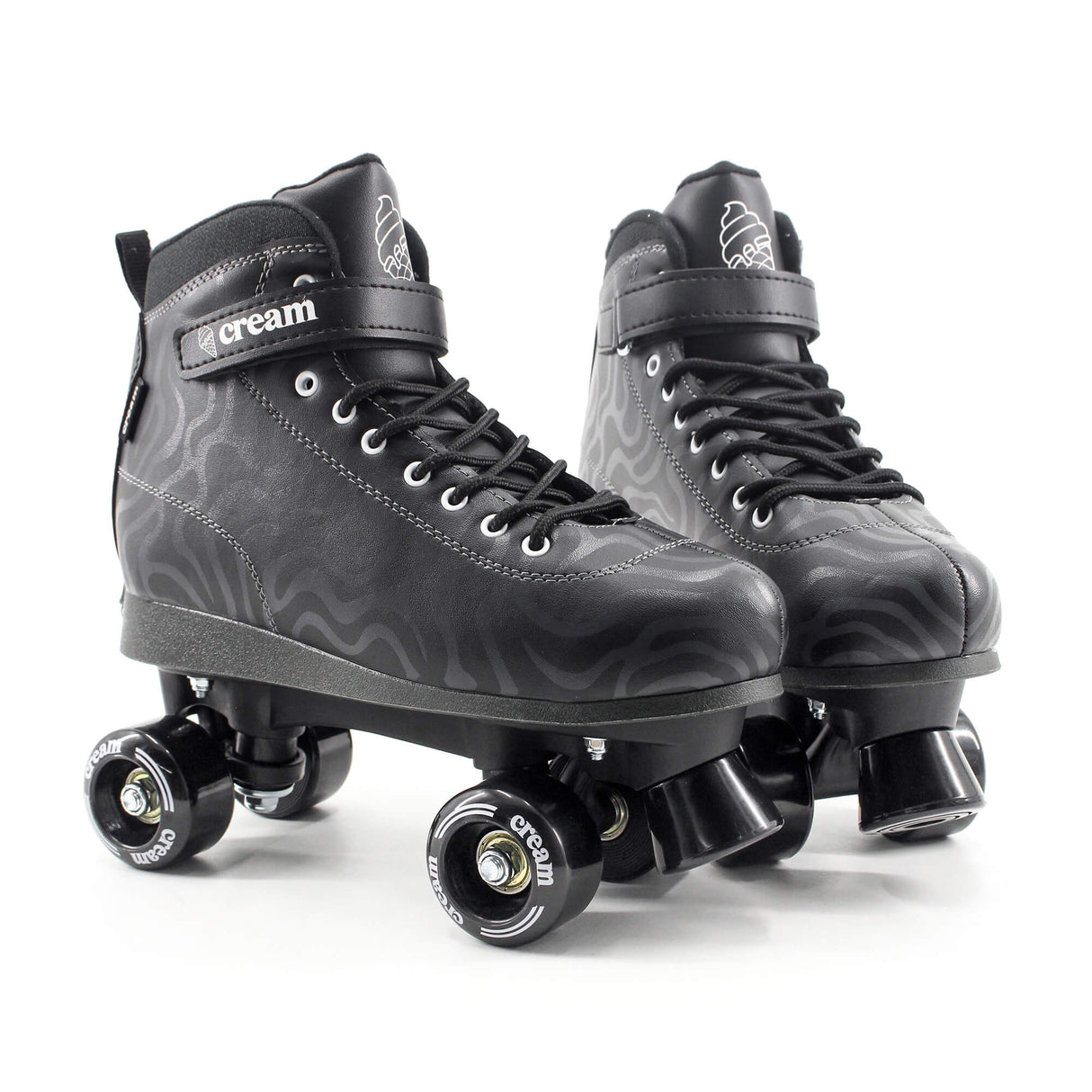 Cream Scoop Quad Roller Skates - Wave (Black)