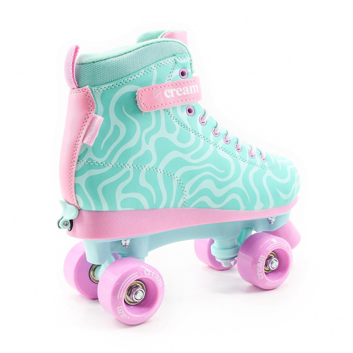 Cream Scoop Quad Roller Skates - Wave (Teal/Pink)