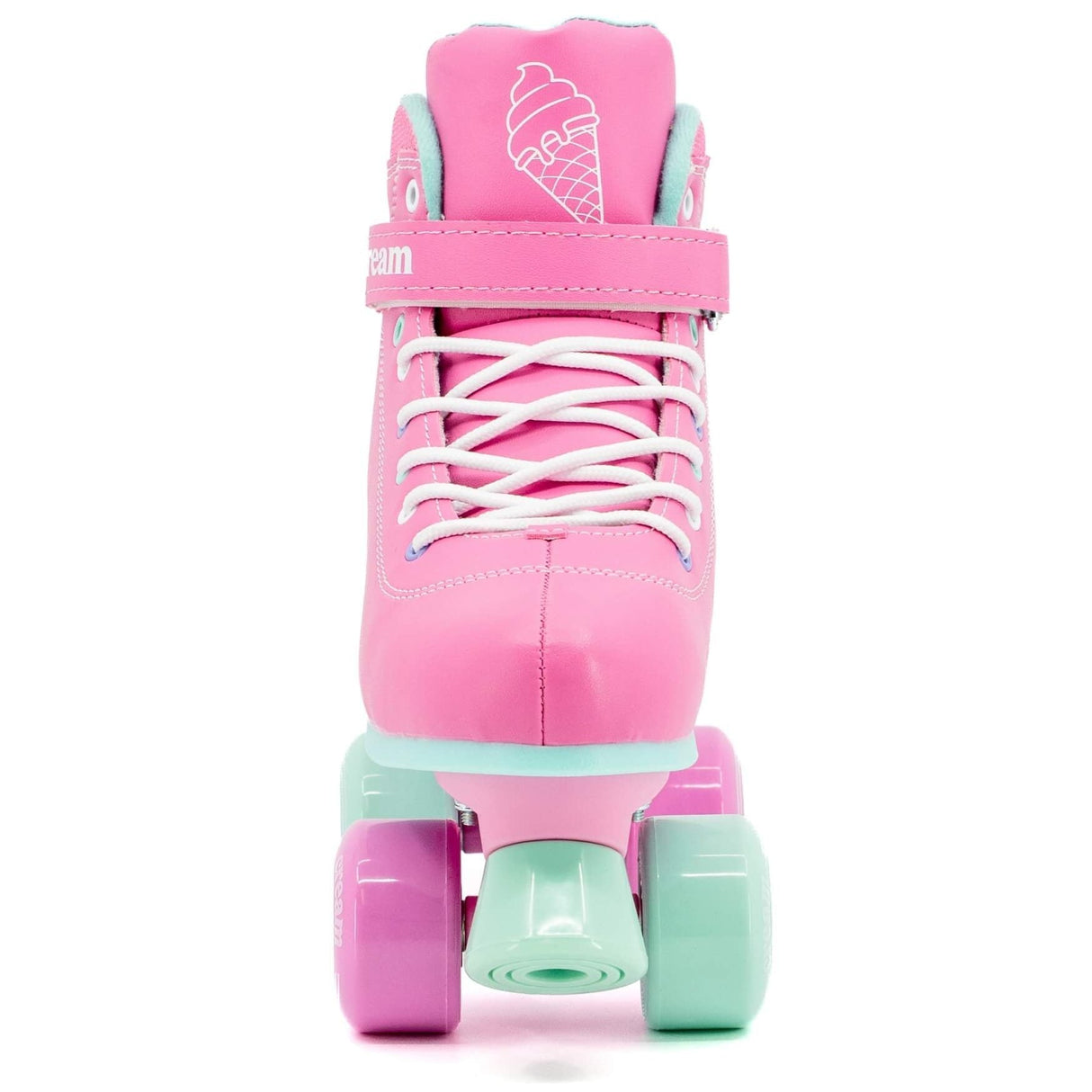 Cream Scoop Quad Roller Skates - Hearts (Pink/Teal)
