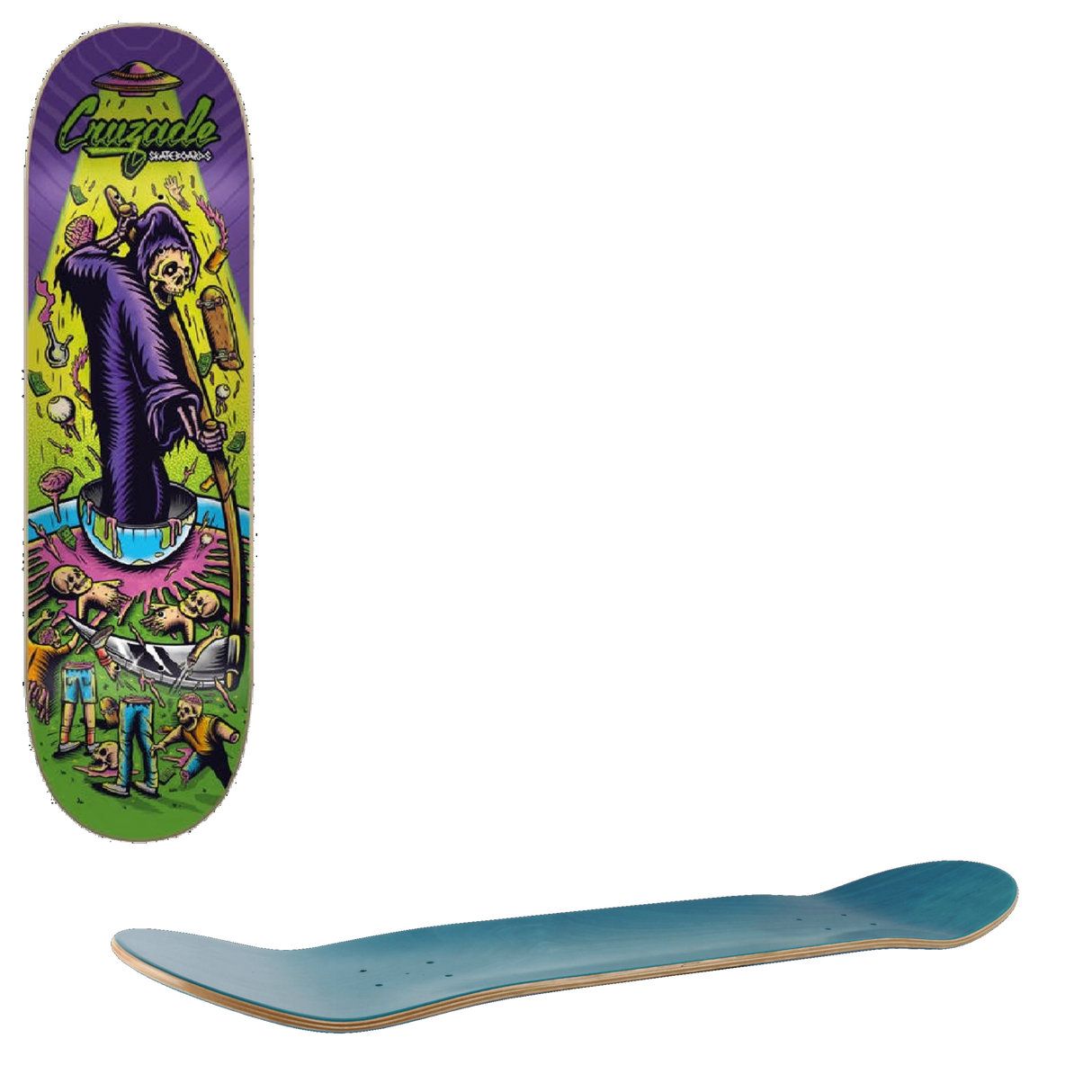 Cruzade Deathskull Skateboard Deck - 8''
