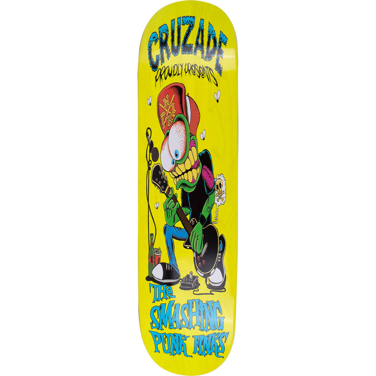 Cruzade Smashing Punk Finks Custom Skateboard - Yellow 8.375"