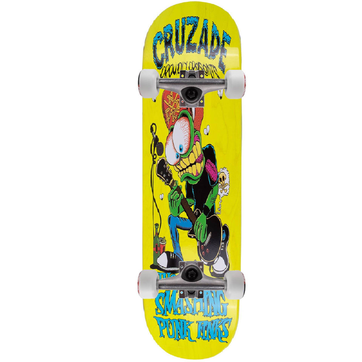 Cruzade Smashing Punk Finks Custom Skateboard - Yellow 8.375"