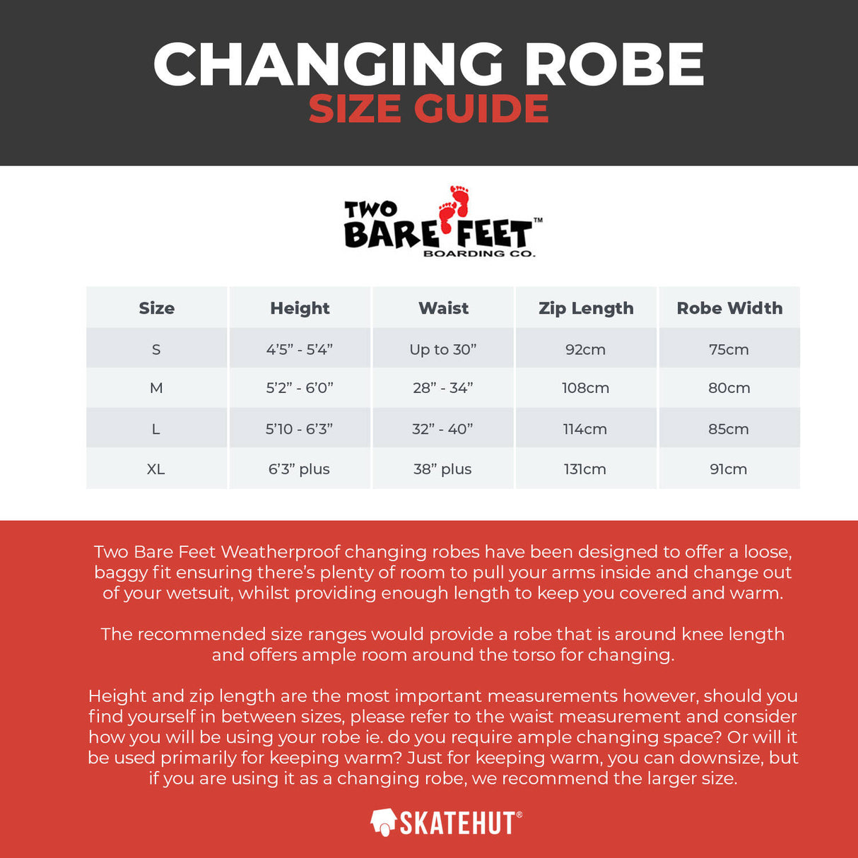 Two Bare Feet Weatherproof Changing Robe with Changing Mat - Black/Grey