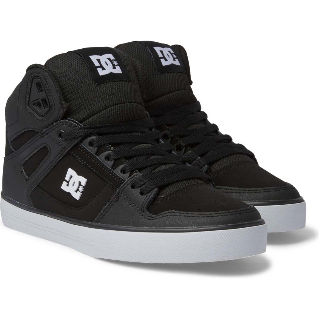 DC Pure High-Top Skate Shoes - Black/Black/White