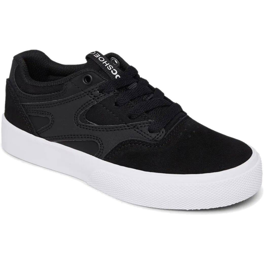 DC Kalis Vulc Youth Skate Shoes - Black/Black/White