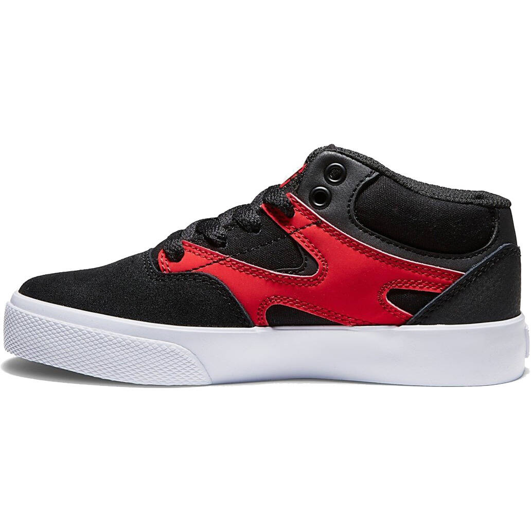 DC Kalis Vulc Mid Kids Skate Shoes - Black/Red