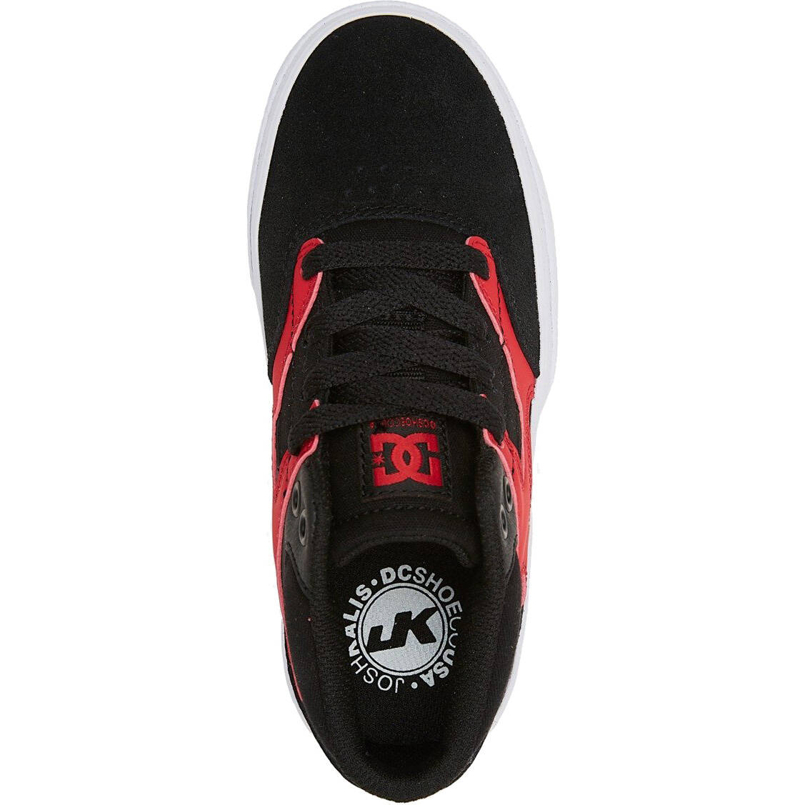 DC Kalis Vulc Mid Kids Skate Shoes - Black/Red
