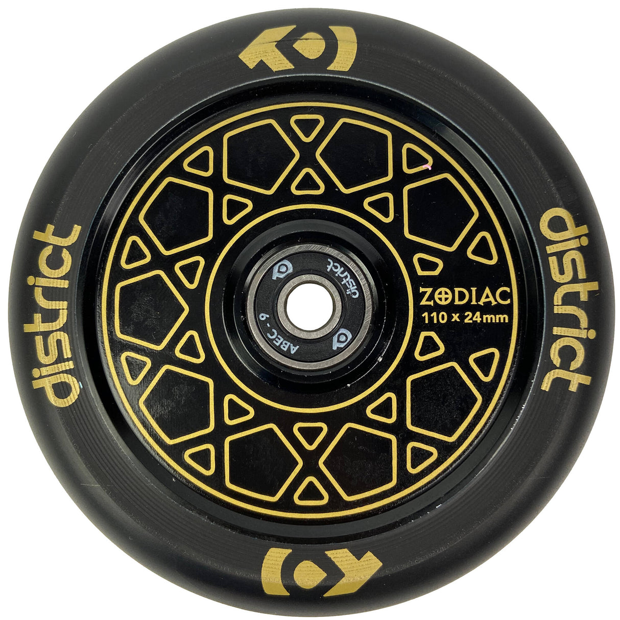 District Zodiac 110mm Scooter Wheel - Gold/Black