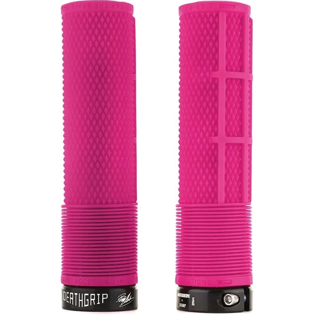 DMR Brendog DeathGrip Thick Flangeless Mountain Bike Grips - Pink