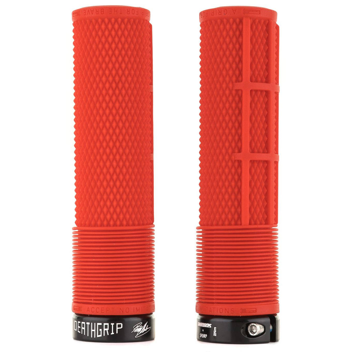DMR Brendog DeathGrip Thin Flangeless Mountain Bike Grips - Marble Red