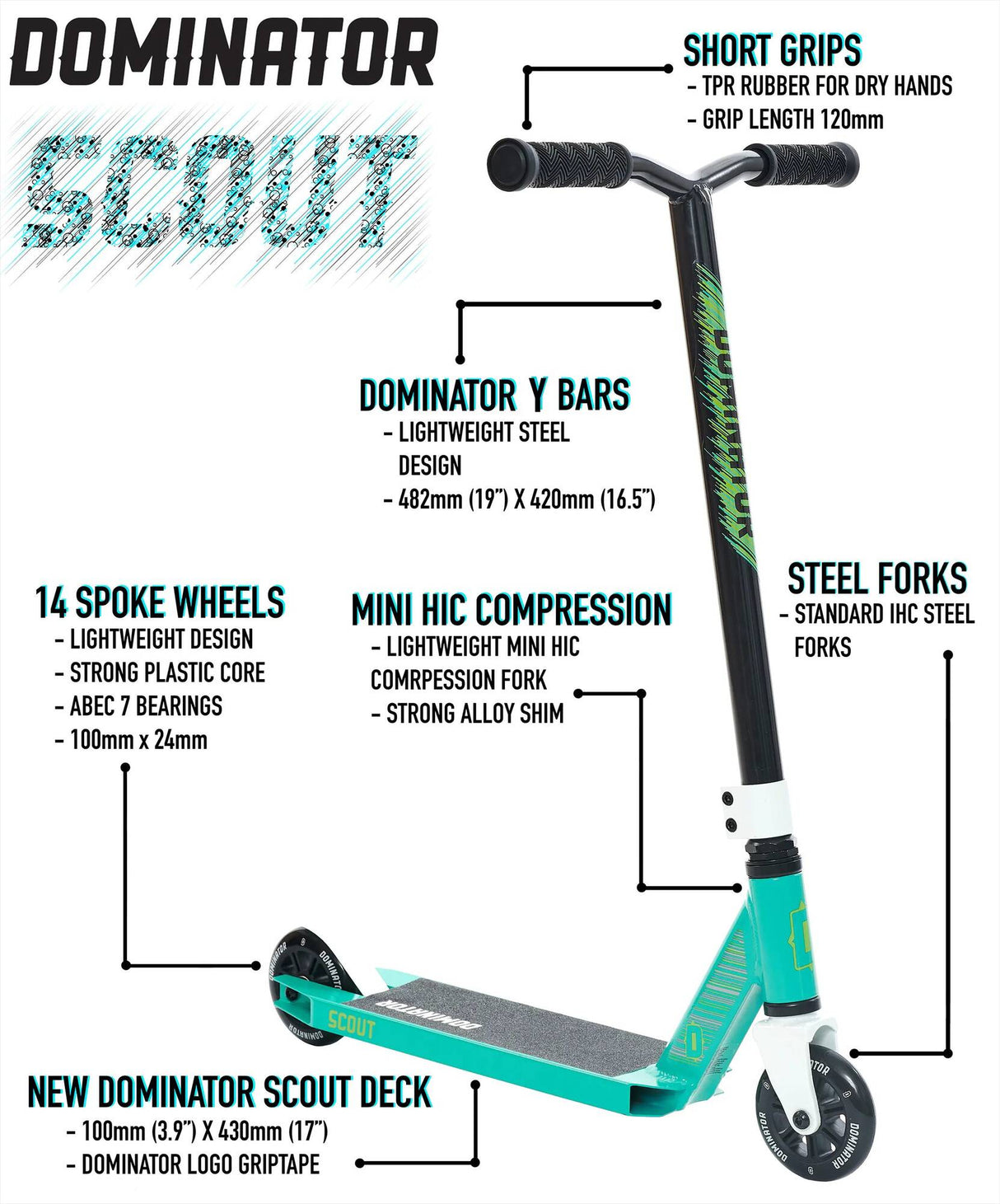 Dominator Scout Stunt Scooter - Blue/Grey