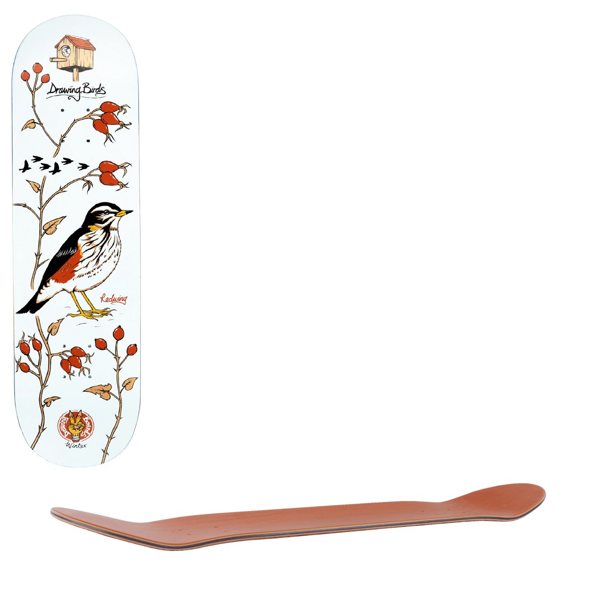 Drawing Boards Birds Series Skateboard Deck - Redwing 8.5"