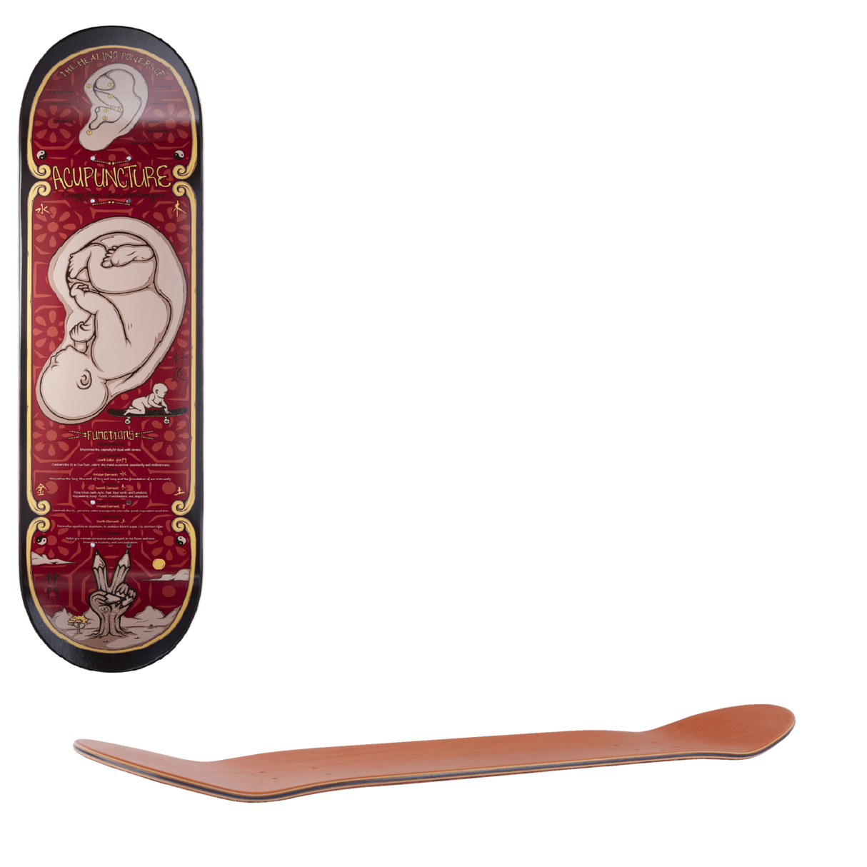 Drawing Boards Healing Series Skateboard Deck - Acupuncture 8.25"