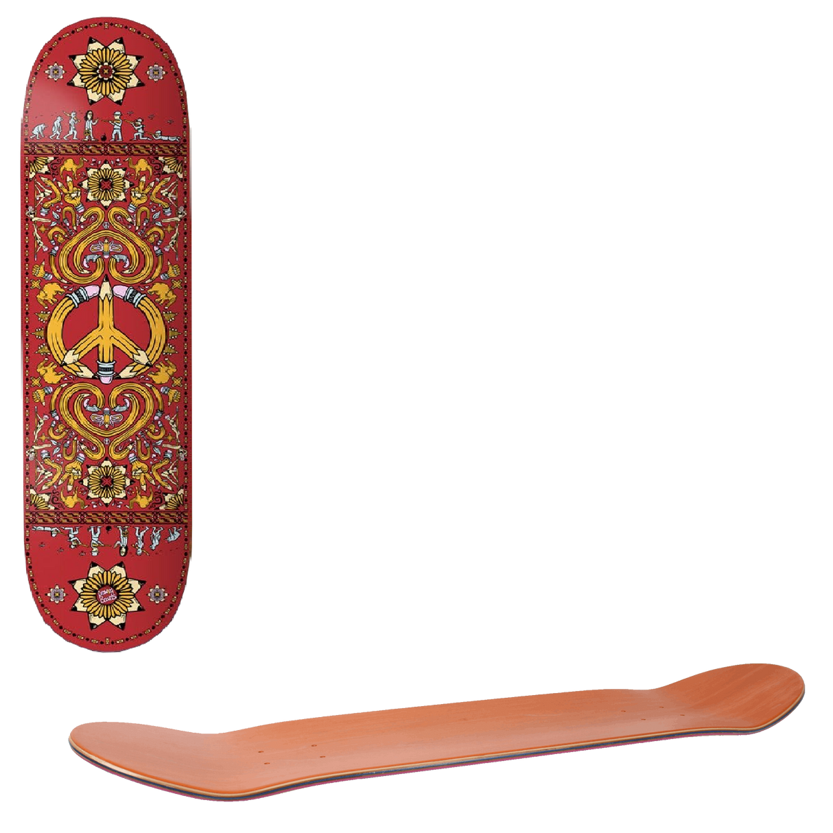 Drawing Boards Peace Skateboard Deck 8.0''