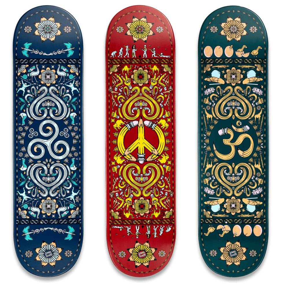 Drawing Boards Positive Patterns Skateboard Deck - Spiral Of Life 8''