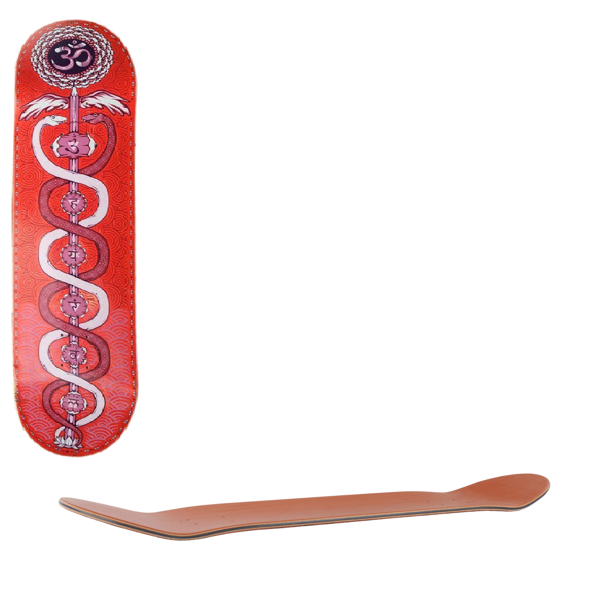 Drawing Boards Caduceus and the 7 Lotuses Skateboard Deck 8.25''
