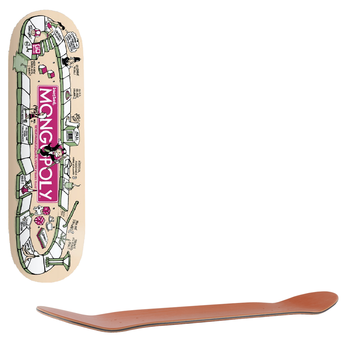 Drawing Boards Mongopoly Skateboard Deck - 8.25''