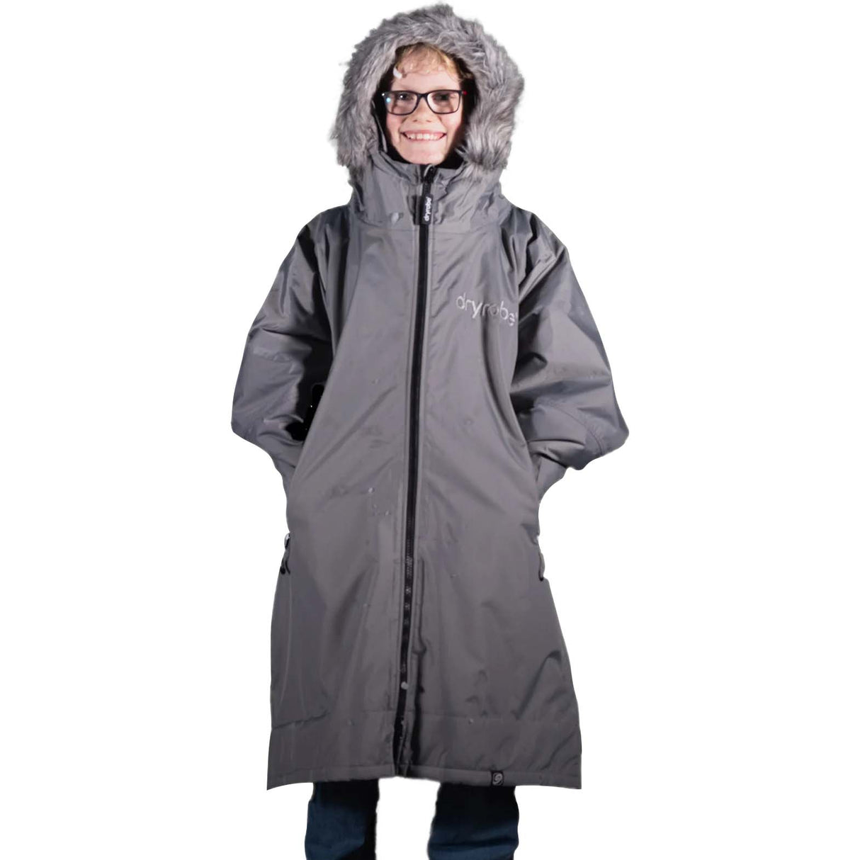 Dryrobe Kids Advance Long Sleeve Changing Robe - Charcoal