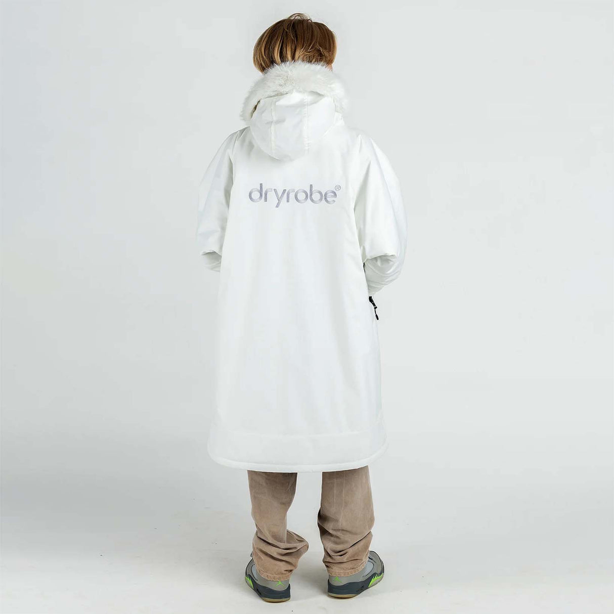 Dryrobe Kids Advance Long Sleeve Changing Robe - White/Grey