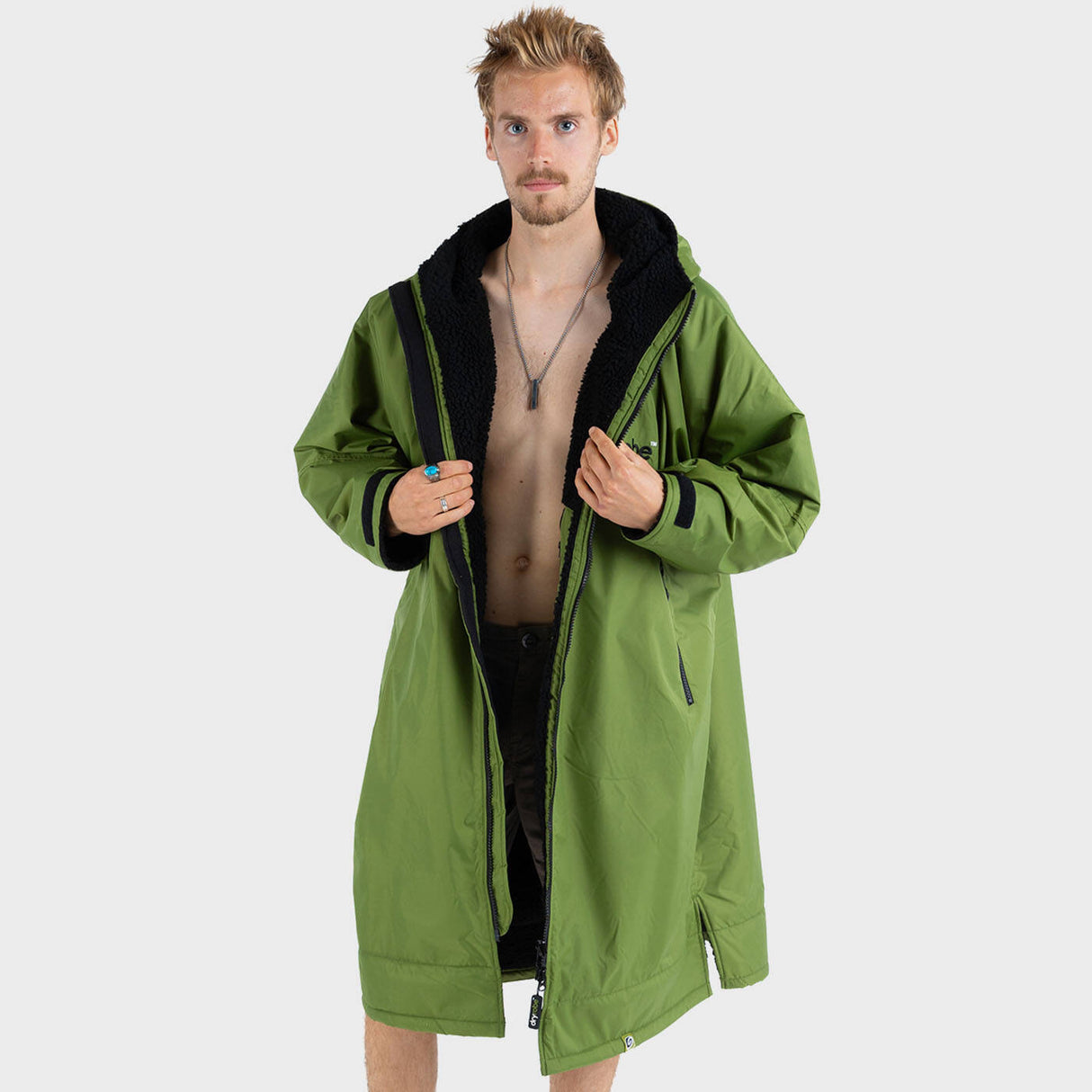 Dryrobe Advance Long Sleeve V3 Changing Robe - Dark Green/Black