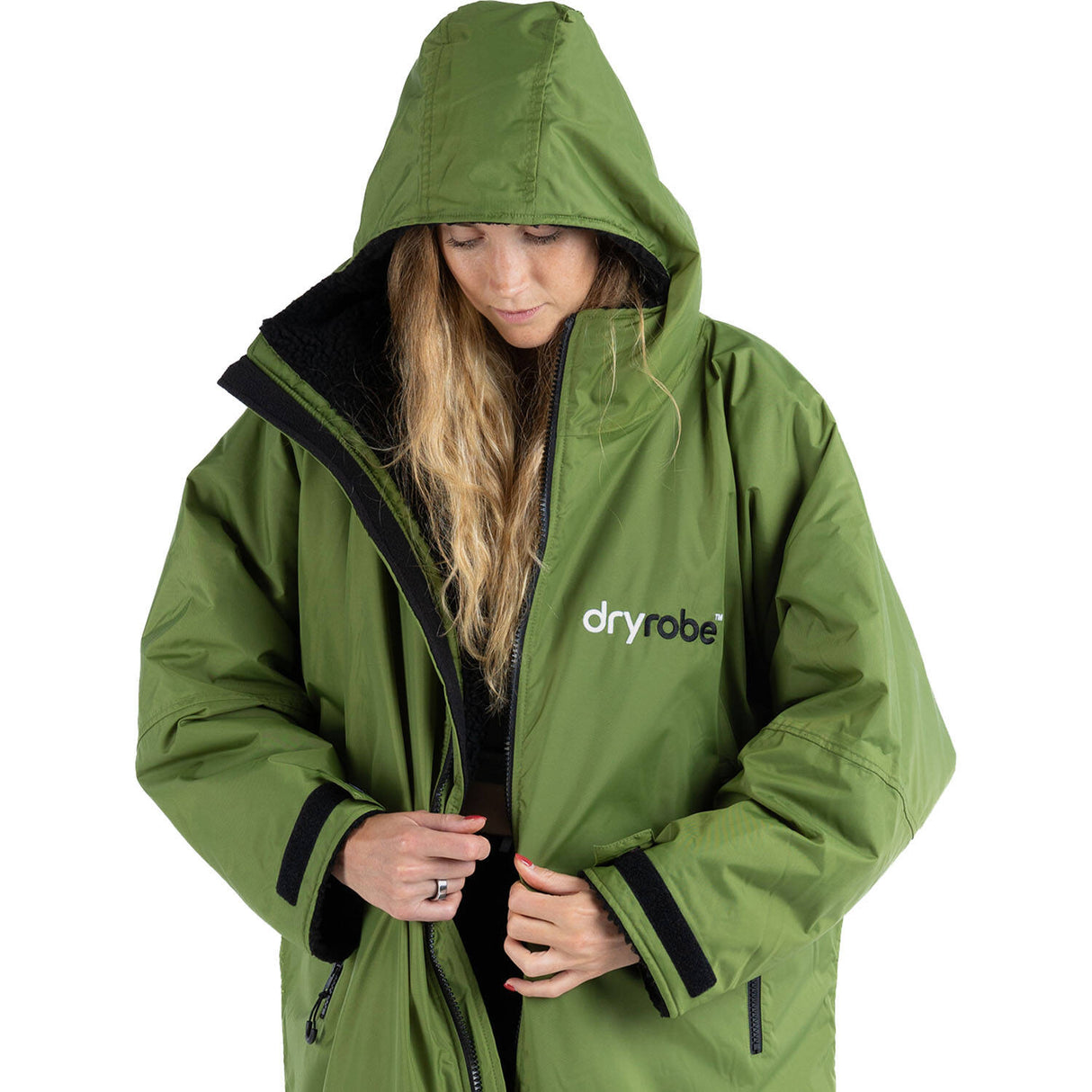 Dryrobe Advance Long Sleeve V3 Changing Robe - Dark Green/Black