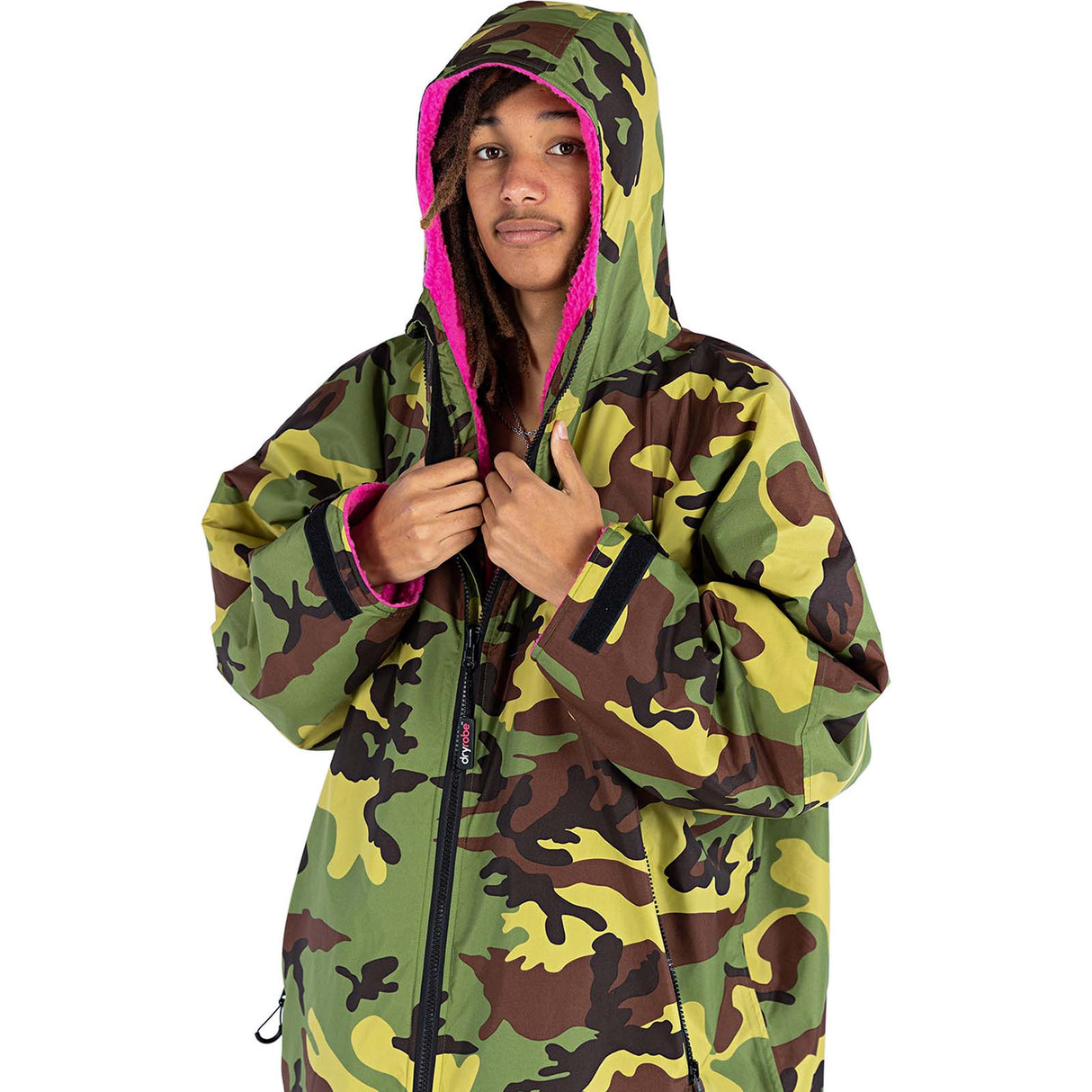 Dryrobe Advance Long Sleeve Changing Robe - Camo/Pink