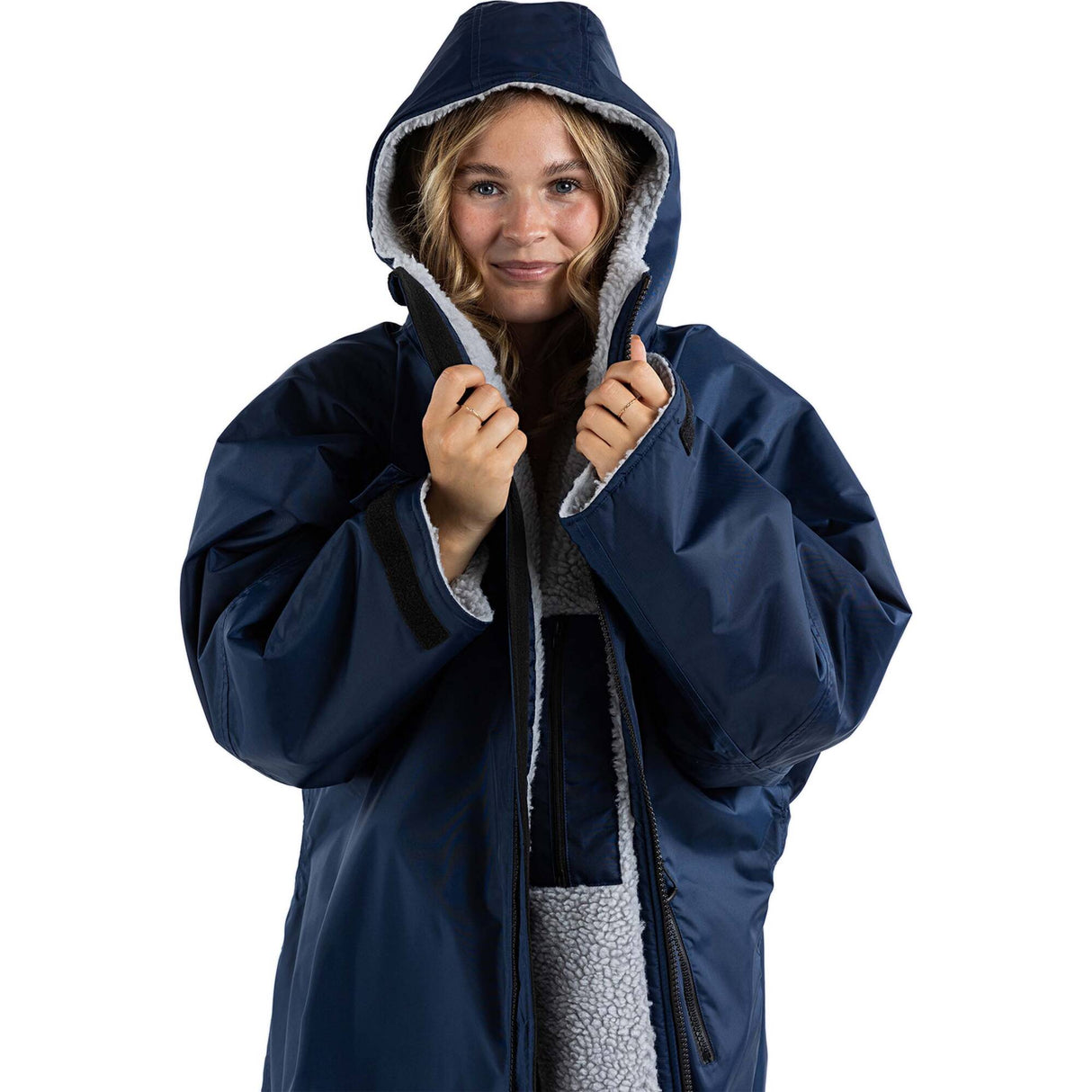 Dryrobe Advance Long Sleeve V3 Changing Robe - Navy Blue/Grey