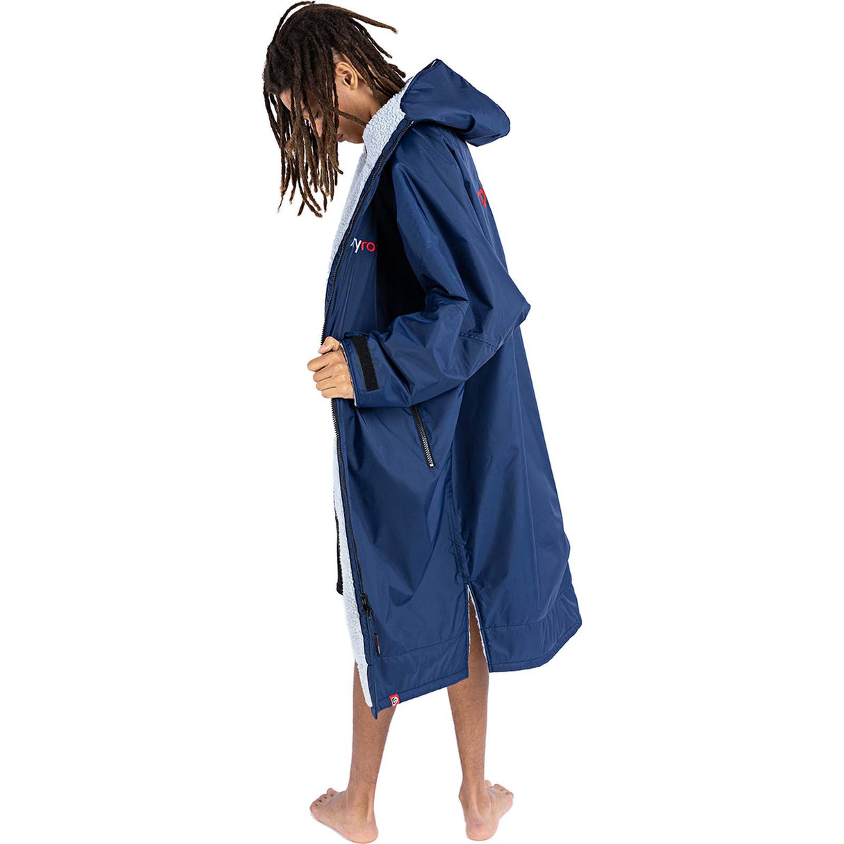 Dryrobe Advance Long Sleeve V3 Changing Robe - Navy Blue/Grey