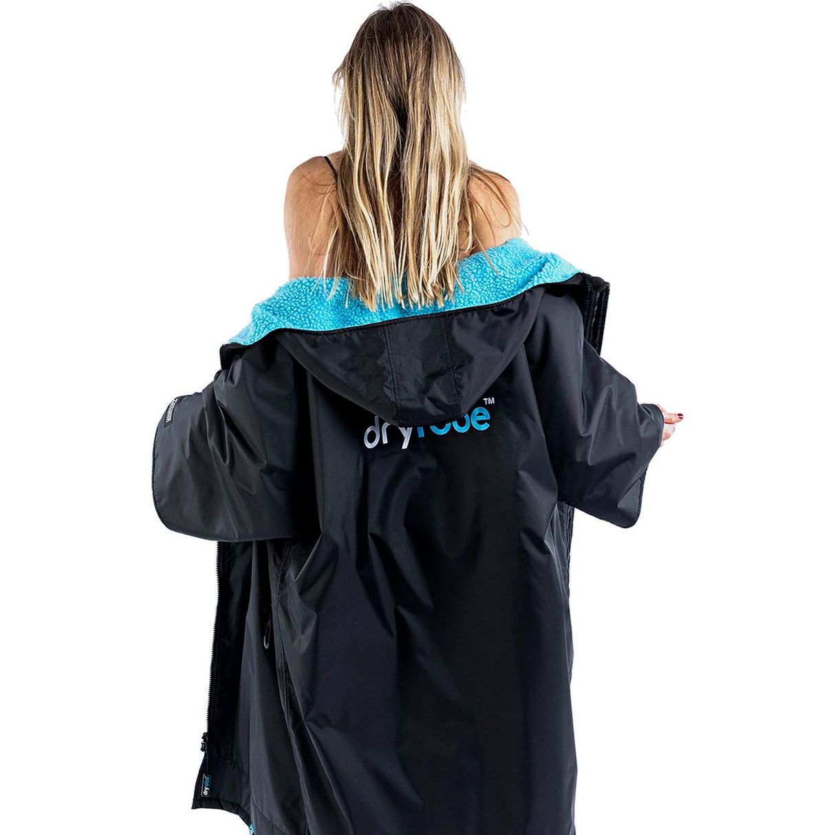 Dryrobe Advance Long Sleeve V3 Changing Robe - Black/Blue