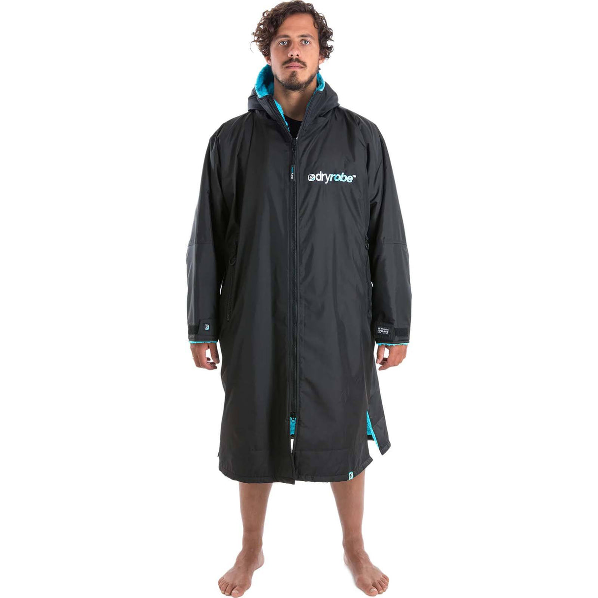 Dryrobe Advance Long Sleeve Changing Robe - Black/Blue