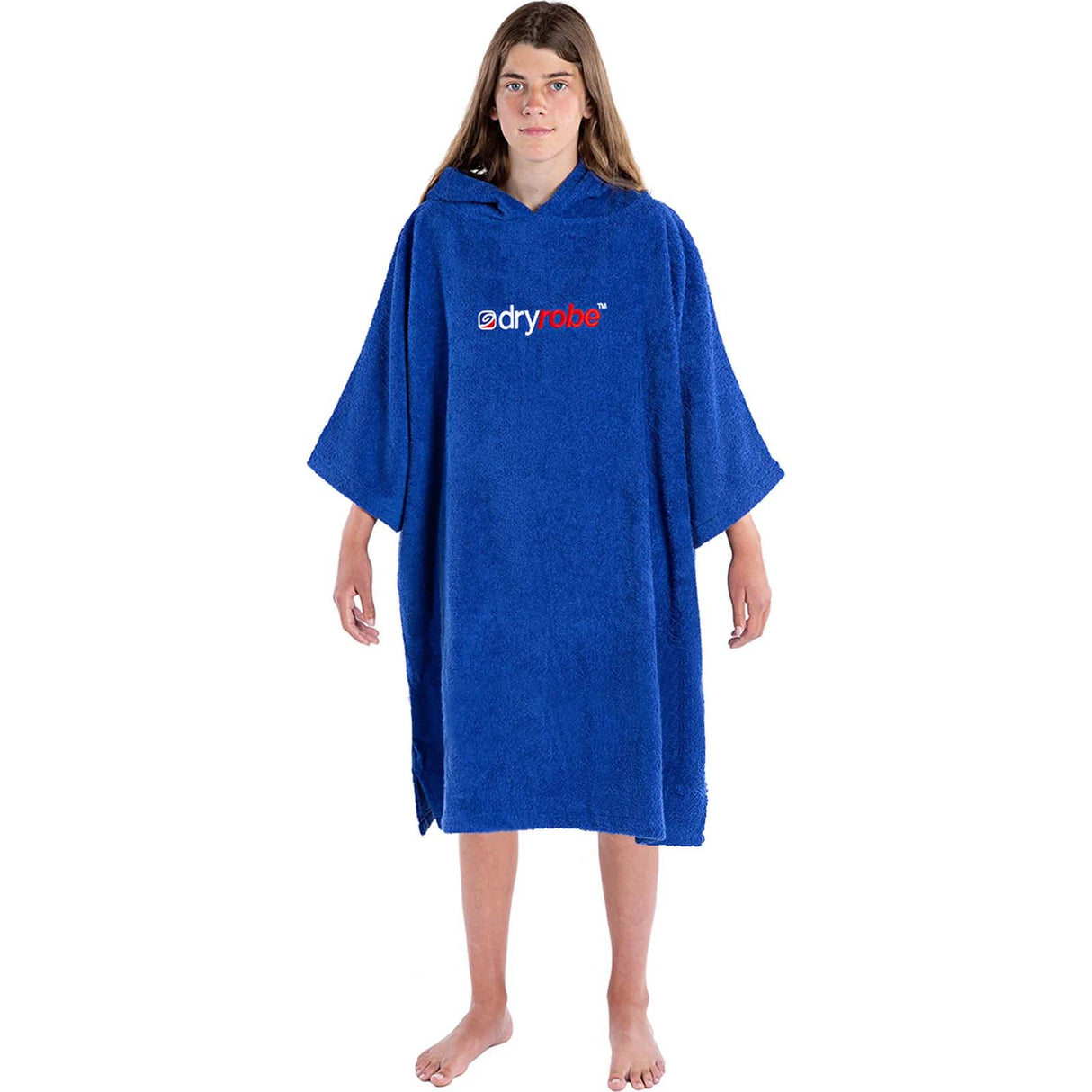 Dryrobe Kids Organic Cotton Towel Short Sleeve Changing Robe - Royal Blue