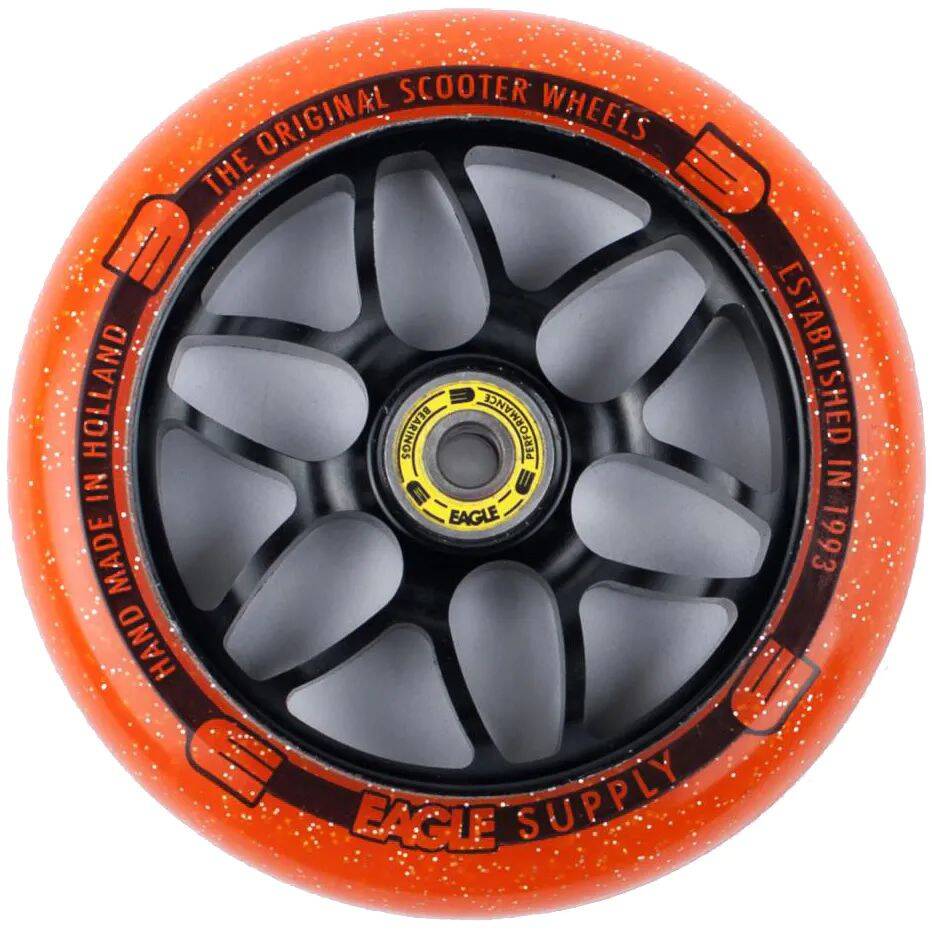 Eagle Sport Standard X6 Core Candy Scooter Wheel - Black/Orange 120mm