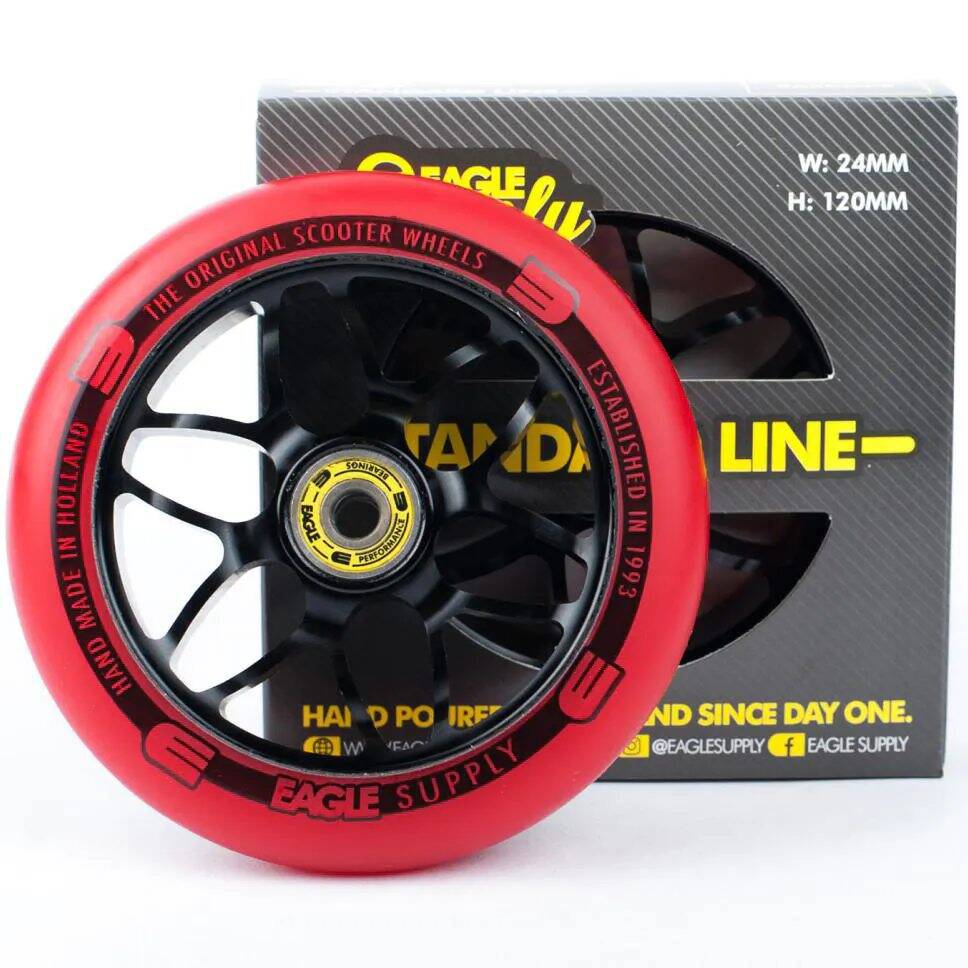 Eagle Sport Standard X6 Core Scooter Wheel - Black/Red 120mm