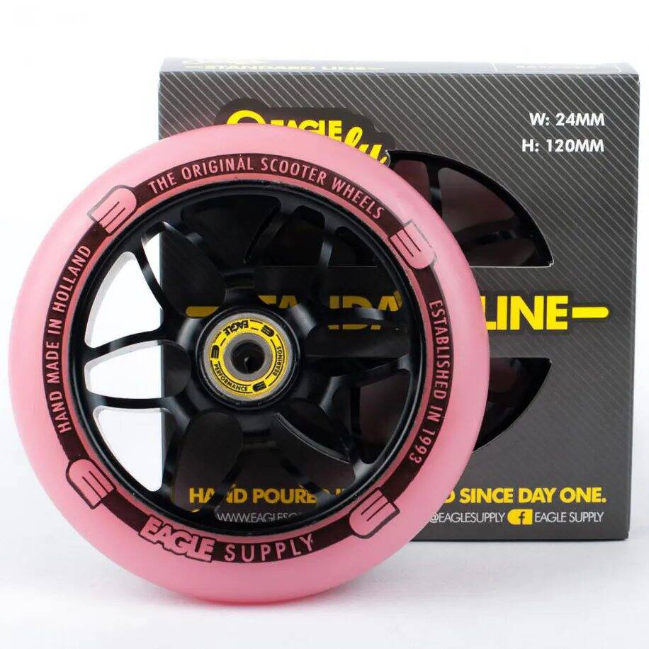 Eagle Sport Standard X6 Core Scooter Wheel - Black/Pink 120mm