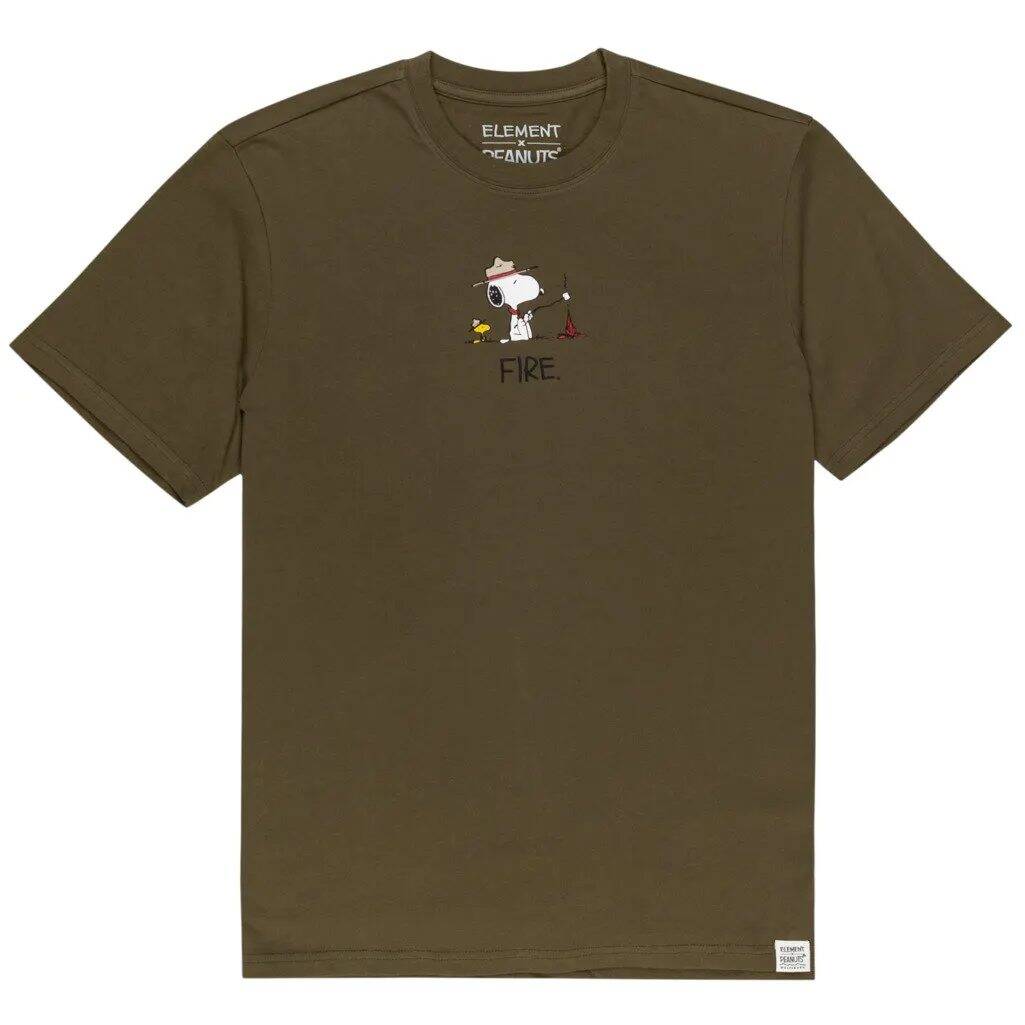Element Peanuts T Shirt - Army LRG