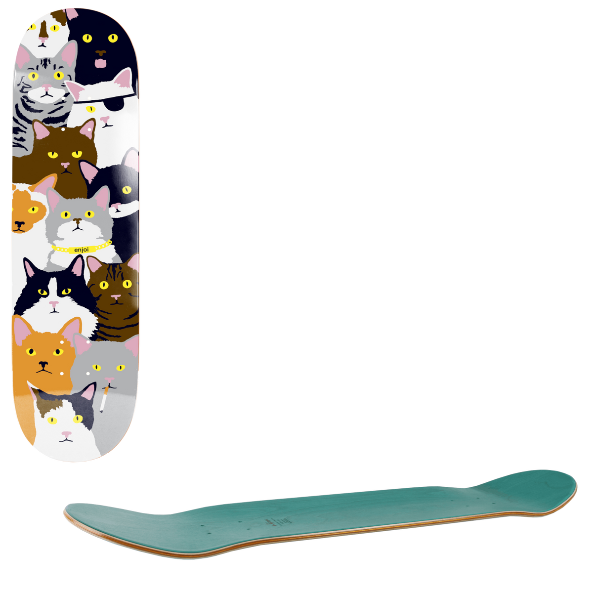 Enjoi Cat Collage Skateboard Deck - Multi 8.25"
